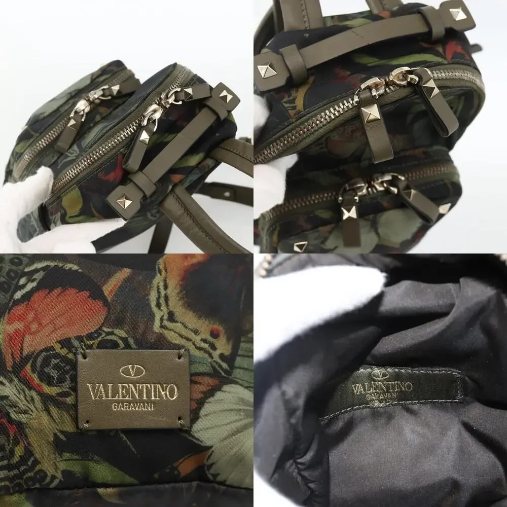 Valentino Nylon Backpack Khaki Champagne Gold